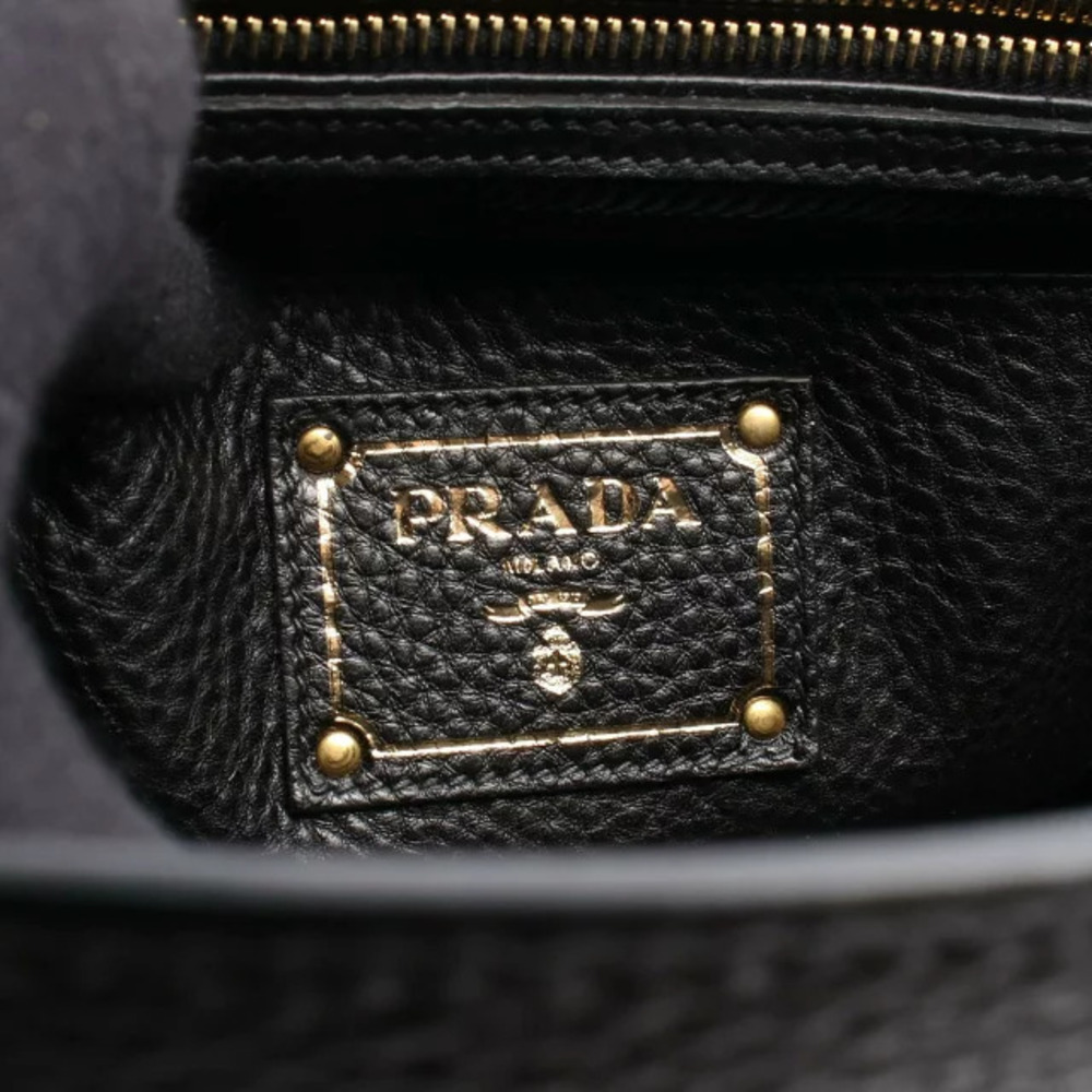 Prada Arque Vitello Daino Leather Hobo Shoulder Bag Black - Picture 4 of 5
